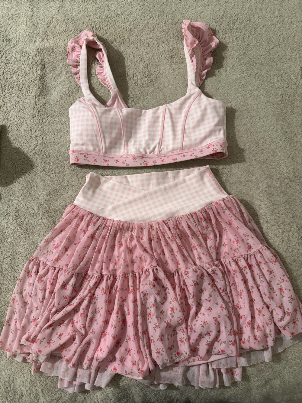Blogilates X Target Ballerina skort and ruffle sports bra set XS
